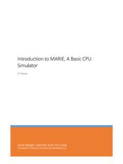 Introduction to MARIE, A Basic CPU Simulator .